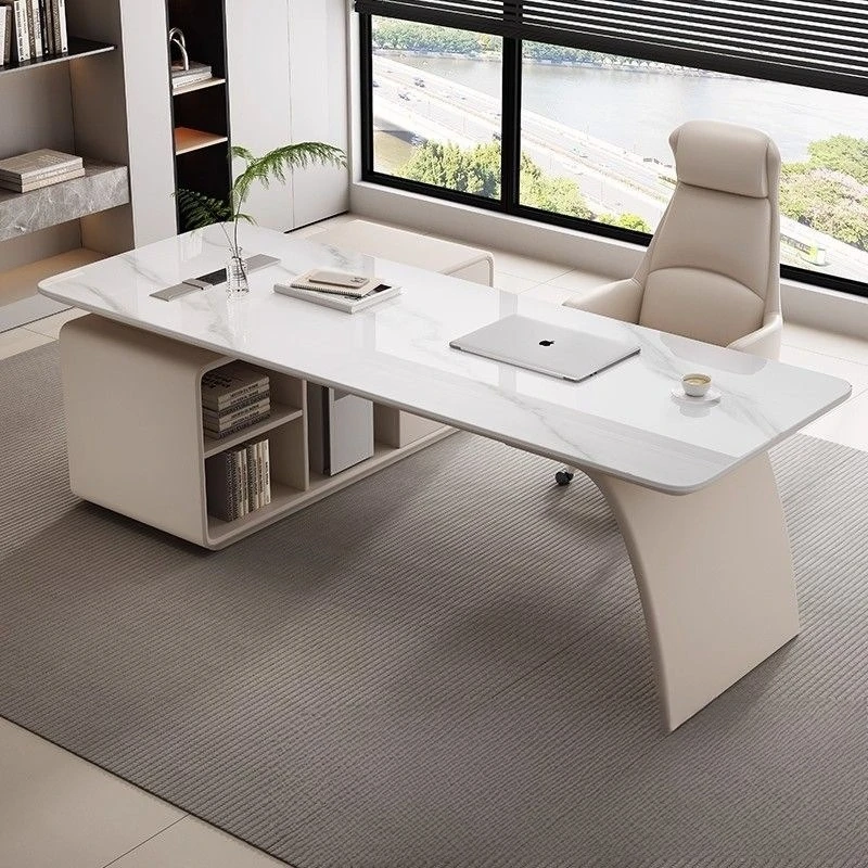 Light luxury rock slab desk Home study Modern minimalist workbench Corner desk