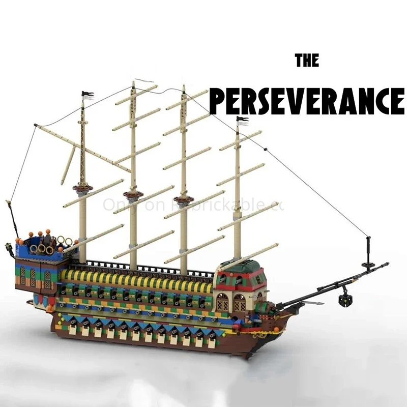 Military Model Moc Building Bricks Perseverance Battleship Model Technology Modular Block Toy DIY Assembly Christmas Set Gifts