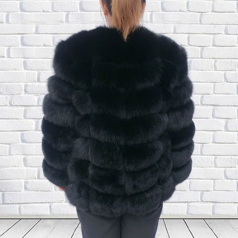 Women\'s Luxury Real Fox Fur Coat, Long Sleeve Jacket, Fluffy Coat, Natural Fox Fur Coat Original Factory Design, Winter