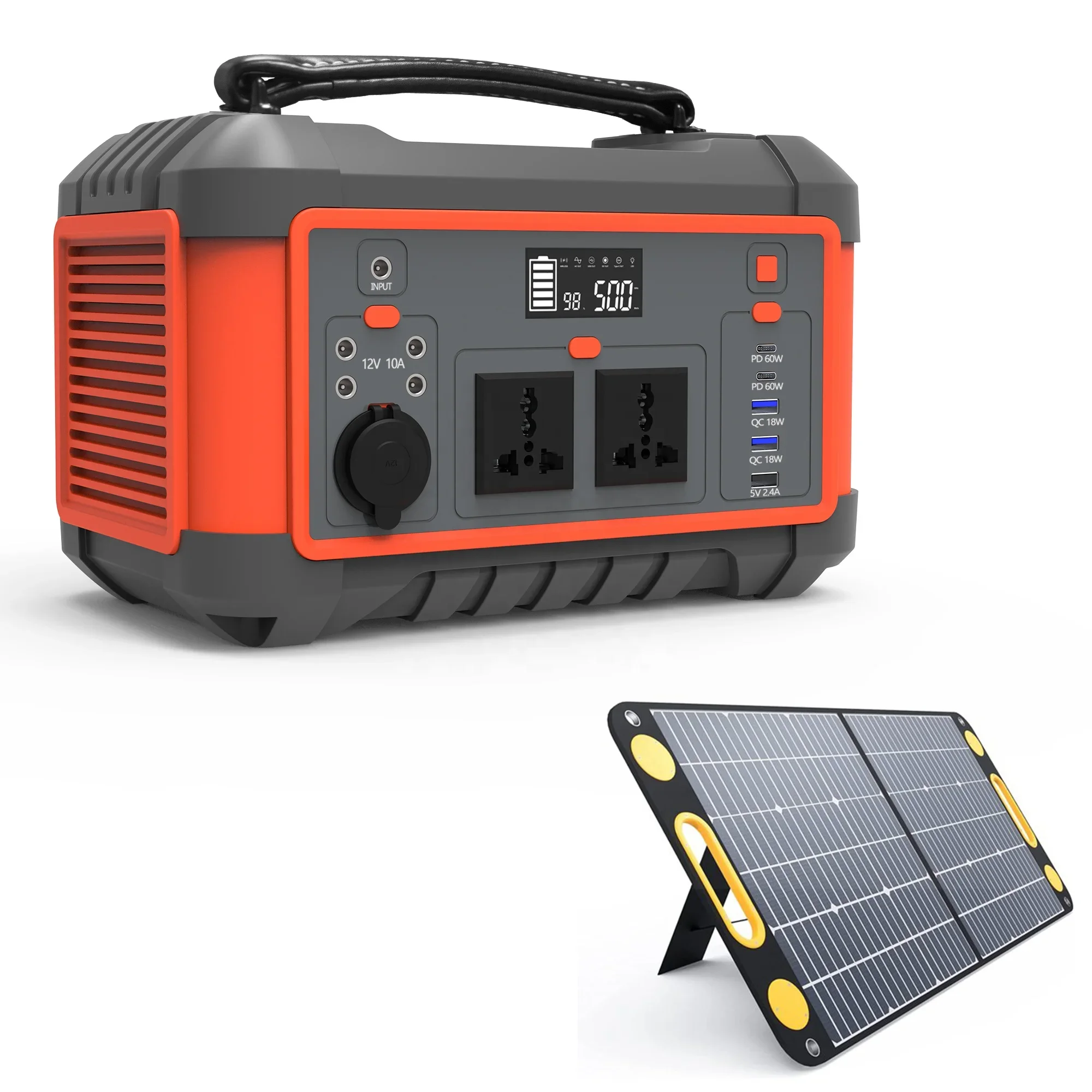 500Wh Lithium Solar Generator 1000W 500W Portable Solar Power Station with Magnetic Charger 2022 Wireless Power Bank