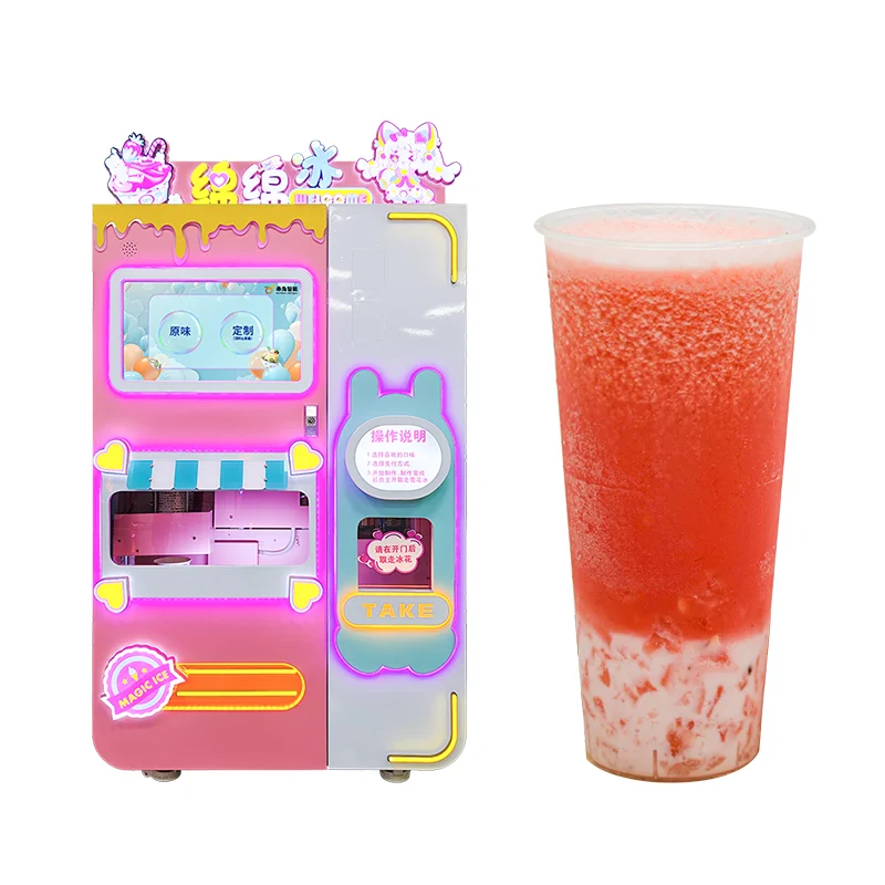 Customized Automatic Smoothie Machine Commercial Frozen Smoothie Vending Machine Self Service Equipment for Mall Snack Bar