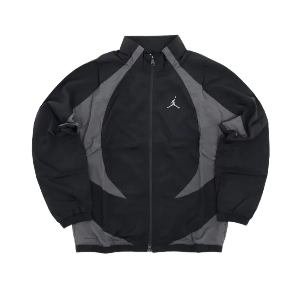 Nike Trendy, Fashionable, Breathable, Versatile, Color-Blocked Stand-Up Collar Zipper Jacket—Unisex, Black DX9368-011