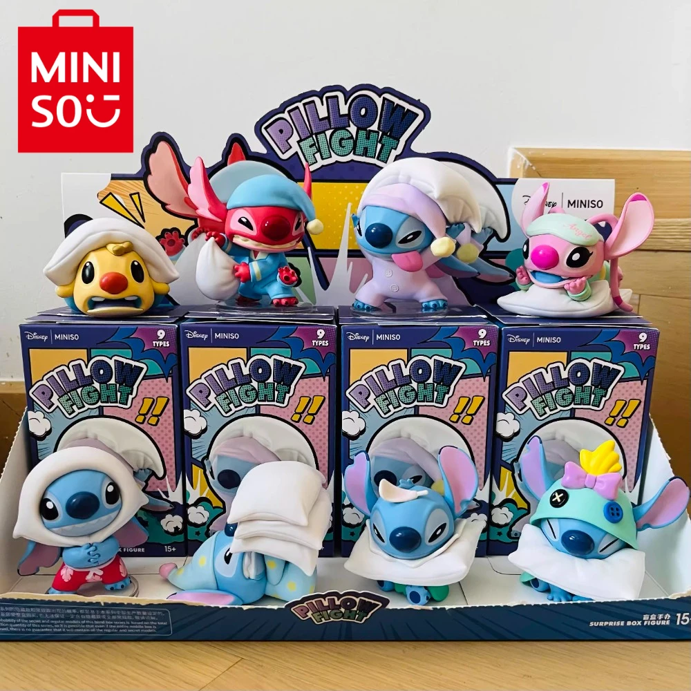 Echte MINISO Disney Stitch Blind Box Kissen Kampf süße trendige Puppe handgemachte Ornament Sammlung Hobby Modell Spielzeug Geschenk