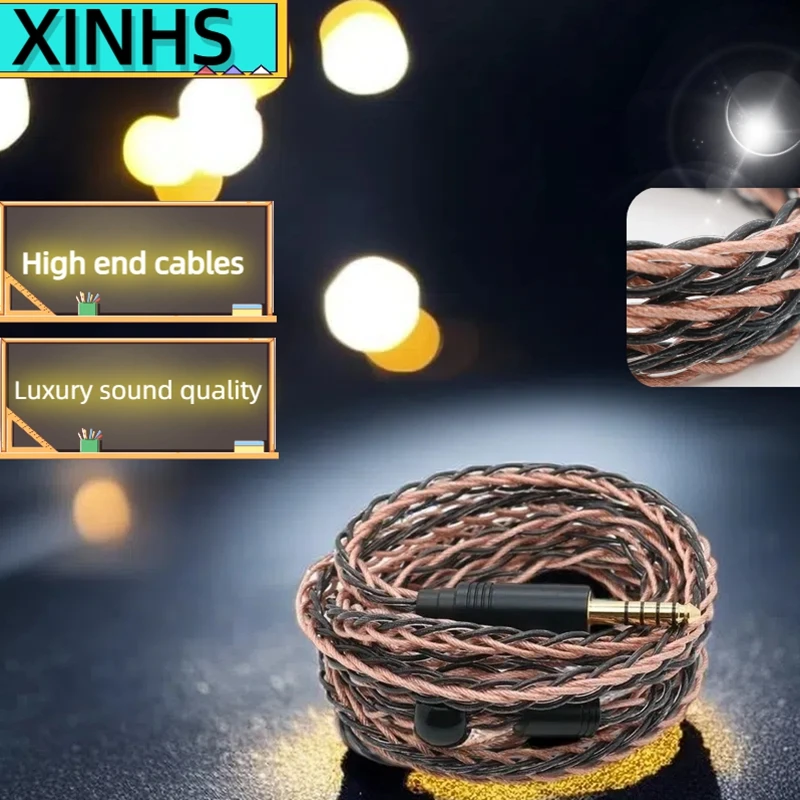 

XINHS HS006 8-core high-quality 7N pure copper+black graphene earphone upgrade cable