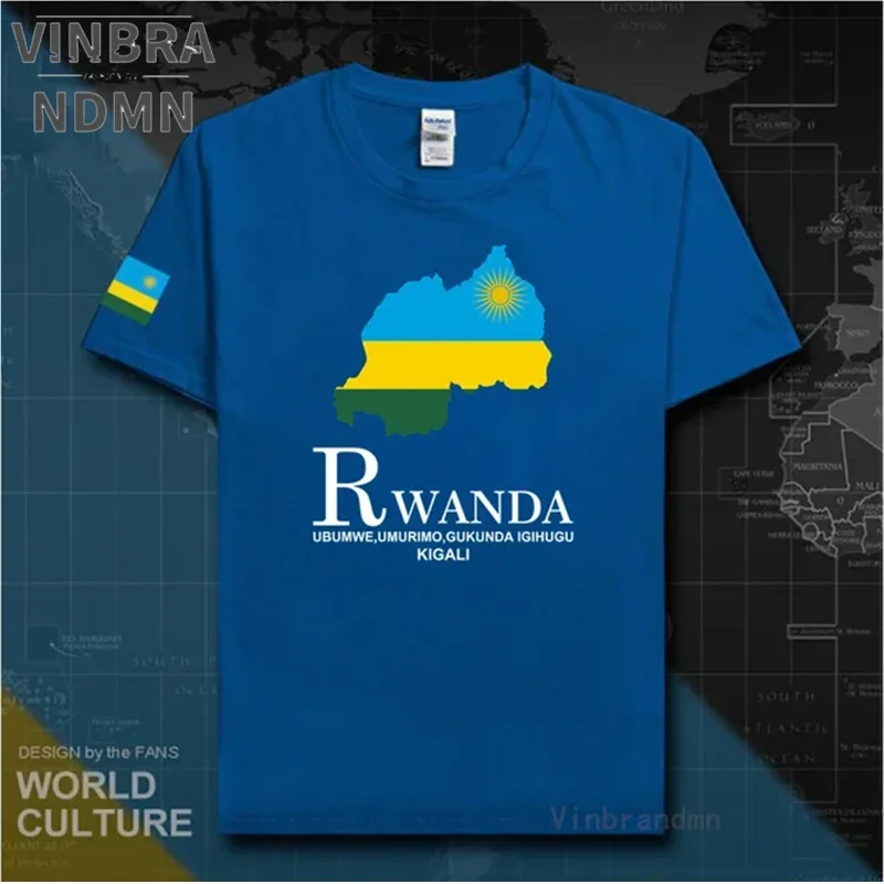 Rwanda Rwandan Rwandese Mens T Shirts 2023 Jerseys Nation Team tshirt 100% Cotton T-shirt Clothing Tee Country Sporting RWA Tops