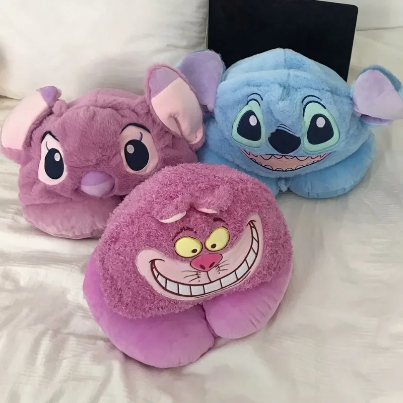

Lilo and Stitch Cute U-Shaped Pillow with Hat Multifunctional Portable Nap Pillow for Women and Men Neck Protection Travel Gift