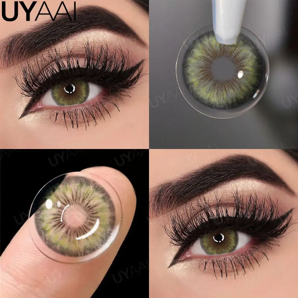 UYAAI Kleopatra-Serie Farbkontaktlinsen für Augen, braune Farblinse, blaue Augen, Kontakt-Make-up, Schönheit, farbige Schüler, grau, natürlich – Detail 13
