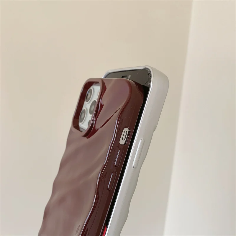 Luxury 3D Wave Texture Plating Phone Case For iPhone 15 14 Plus 13 12 11 Pro Max X XR XS Max SE 2022 7 8 Plus Shockproof Cover