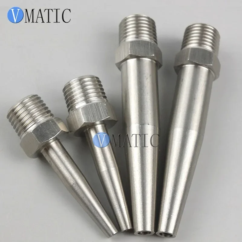 Free Shipping Stainless Steel Long Pointed Straight Jet Pressure Washer Nozzle Tip - External Thread Fast Fitting Adapter