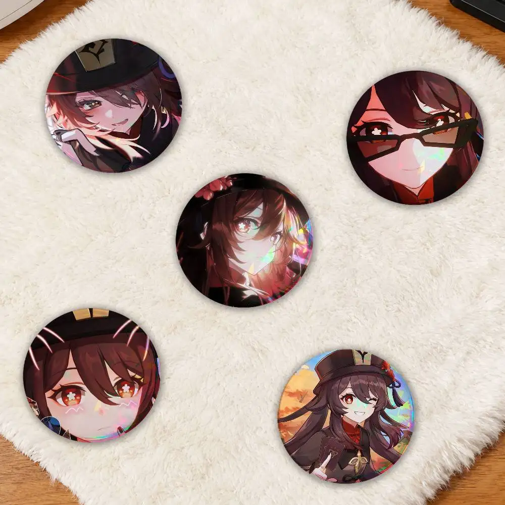 Hutao GE-nshin IM-pact Round Brooch Badge Jewelry Pins Gifts For Friends Bag Hat Shirt Decor