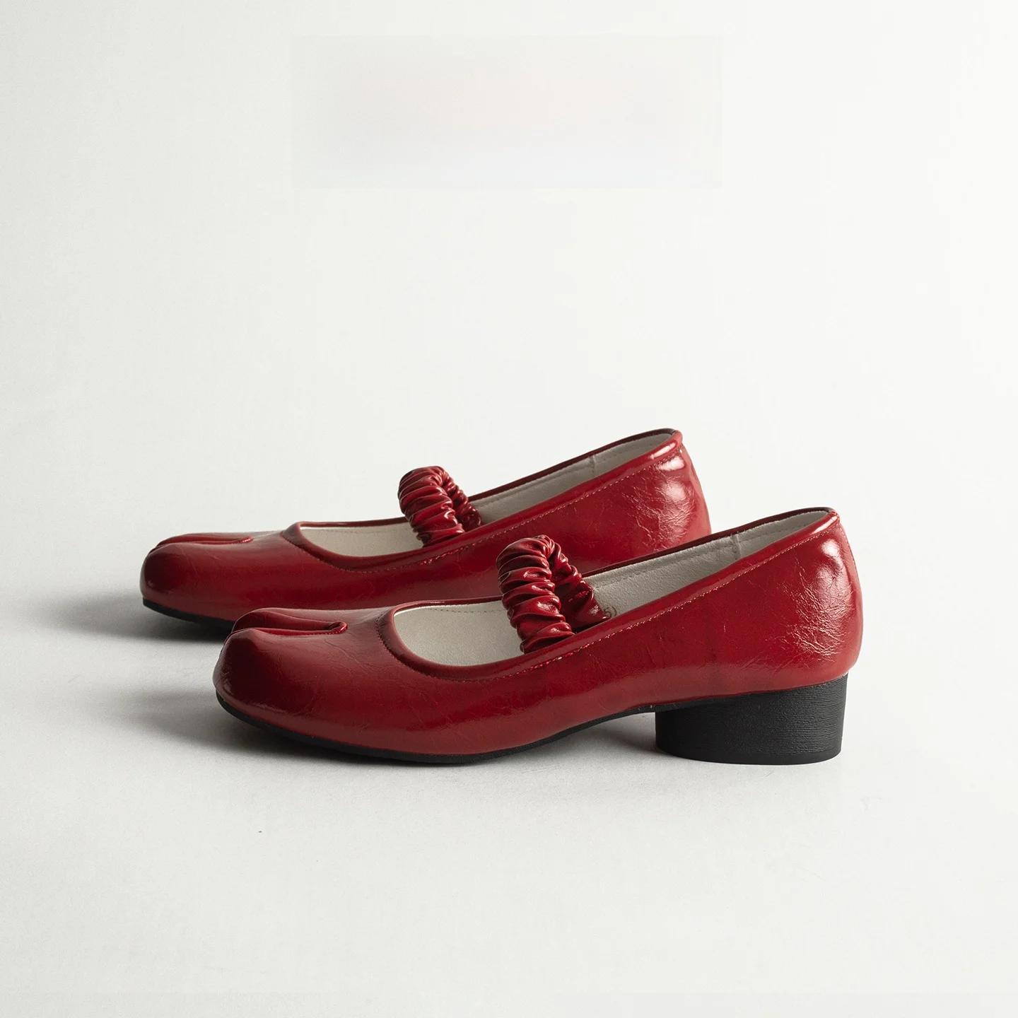 Genuine Leather Retro Mary Jane Single Shoes Women's Spring Versatile Personality Elastic Band Semi-Open Mouth Pig Hoof ...
