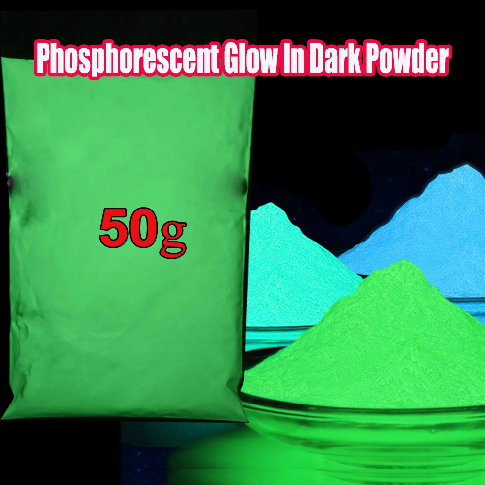 50g Christmas Luminous Phosphor Nail Powder Green/Blue/Red Glow In Dark Pigment 12-Cols Face/Body/Eyeshadow Party Cosmtic Powder