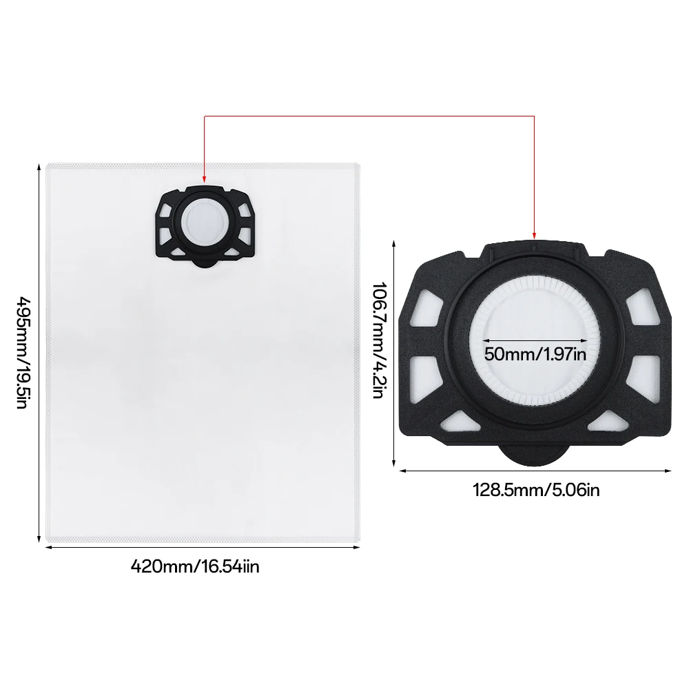 Dust bags For Karcher WD4 WD5 WD6 MV4 MV5 MV6 Robot Vacuums Cleaner Dust Bags Disposable Non-Woven Filter Bags Accessories