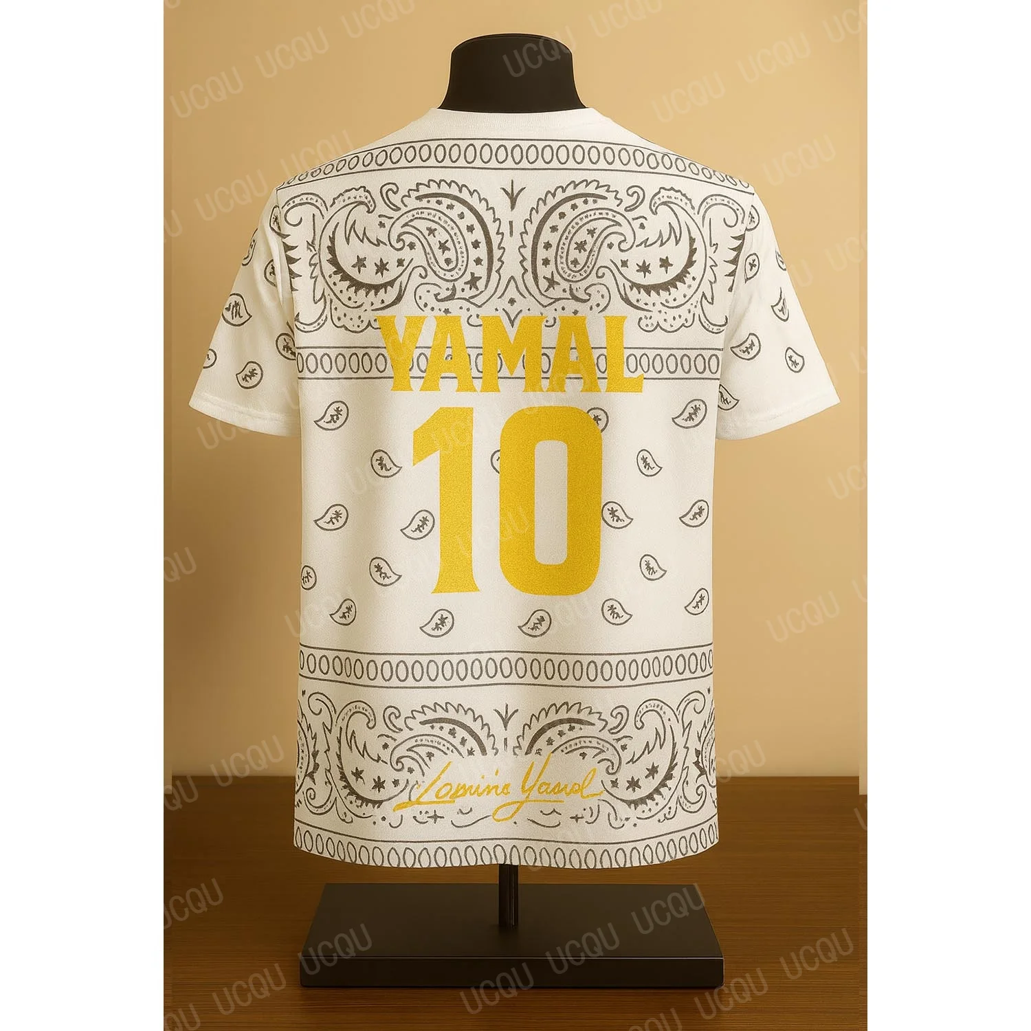 Yamal 10 Paisley Signature Edition 축구 유니폼 AI 디자인 특별 문화 패턴 축구 셔츠 남성용 스포츠웨어 트레이닝 탑
