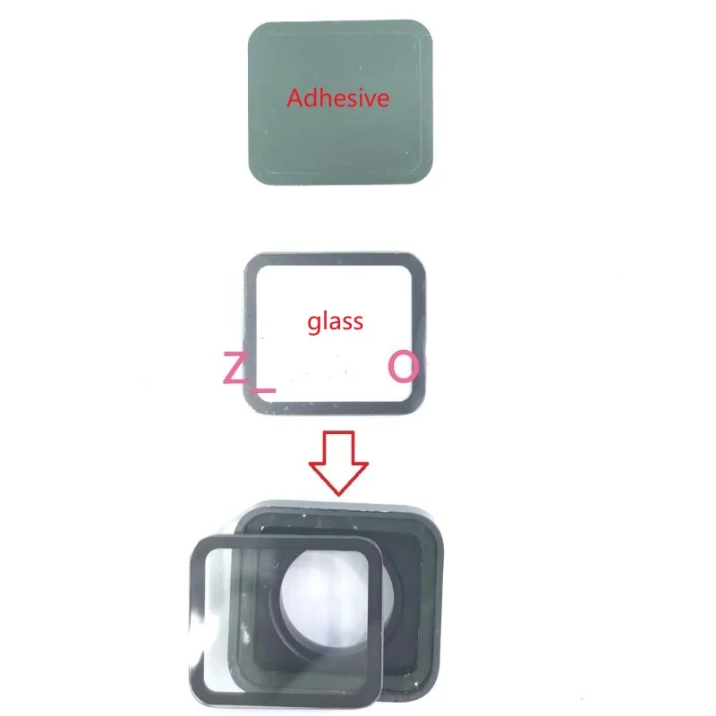 عدسات بصرية زجاجية سوداء ، استبدال صيانة ، غطاء زجاجي بمادة لاصقة ، مناسب لـ GoPro Hero 5 ، 6 ، 7 ، الملحقات الأصلية