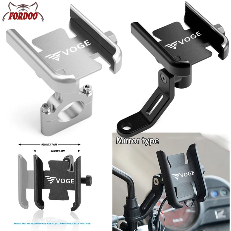 

Motorcycle CNC Mirror Mobile Phone Bracket Stand Holder For LONCIN VOGE 500DS 500DSX 650DS 650DSX 500R 500AC 300AC 300R 300RR