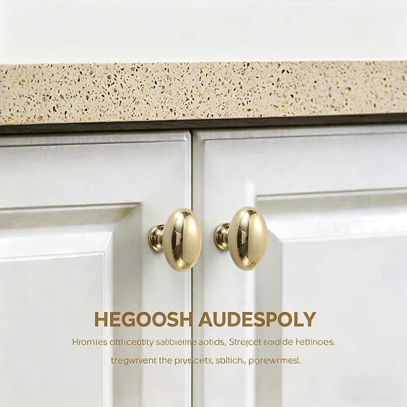 French Pigeon Egg Oval Single Hole Handles, Modern Gold Minimalist Knobs for Cabinet, Wardrobe and Drawer Furniture Decoration