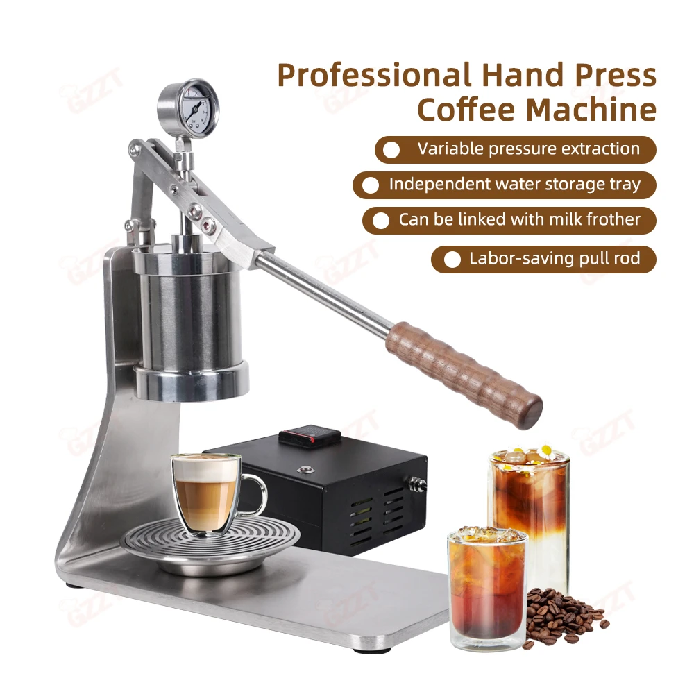 Lever Pull Manual Stainless Steel Electric PID Espresso Coffee Machine Italian Multifunctional 58MM Hand Press Coffee Machine