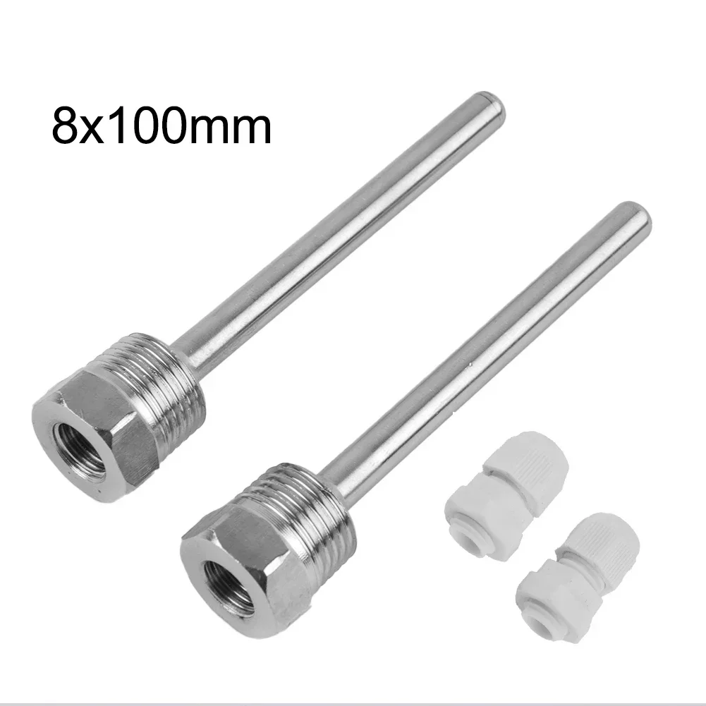 2 Pcs Emperature Sensor 2* Max. 40 Bar Screw In Immersion Stainless Steel High Quality Screw-in Thread G 1/2