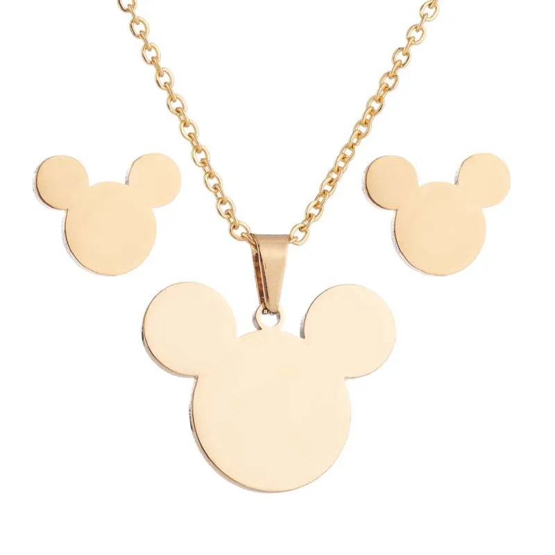 Disney-collar con colgante de Mickey Mouse para mujer, pendiente de Stitch, Simple, de dibujos animados, elegante, regalo de joyería, 2308813