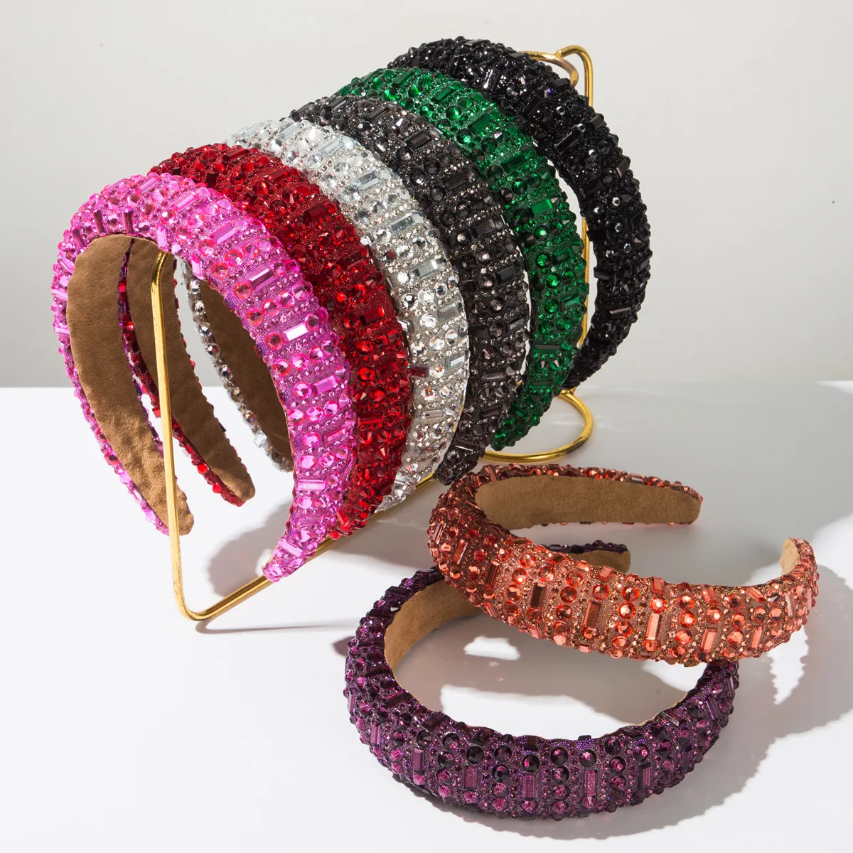 

Trendy Fashion New Sponge High Cranial Top Temperament Headband Luxury Shiny Full Diamond Ball Banquet Hair Accessories