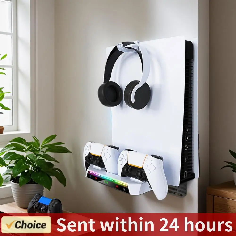 

Wall Mount Kit & Charging Station W/ Headset Holder Metal Wall Hanging Charger Stand for PS5 and PS5 Slim Disc & Digital Version