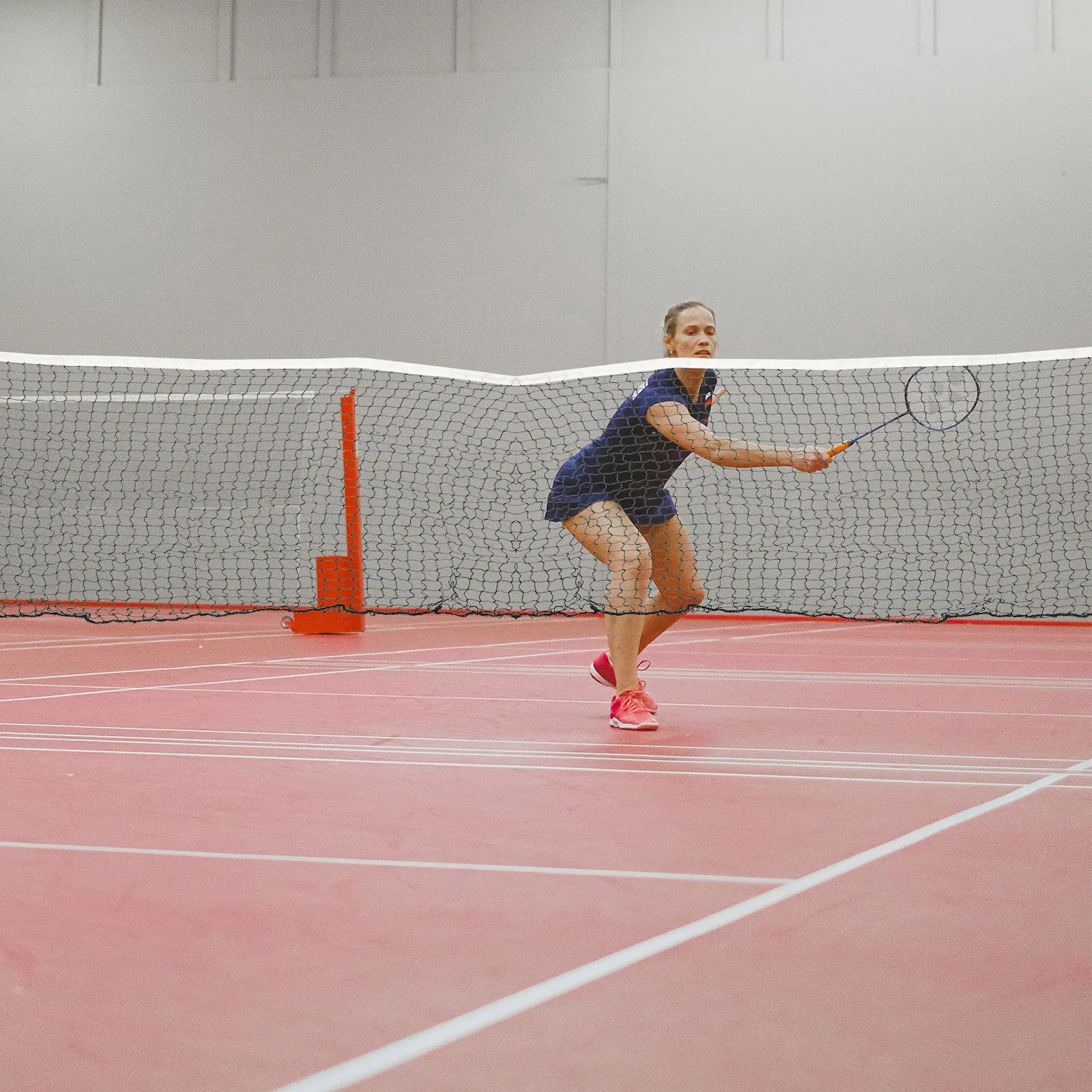 

Износостойкая сетка для бадминтона с системой фиксации мяча, улучшенная видимость, легкий и компактный дизайн для использования в помещении и на улице