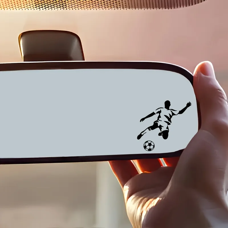 2Pcs Football Player Car Mirror Stickers, Vinyl Decals, Car Interior Decor for Sports Fans