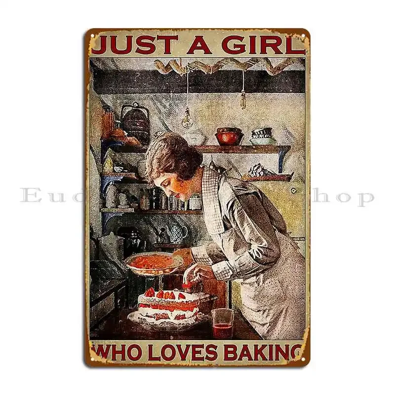 

Выпечка Просто девочка, которая любит выпечки Плакат в стиле ретро Металлическая вывеска на заказ Настенная пещера Клуб Кинотеатр Гараж Таблички Оловянная вывеска Плакат