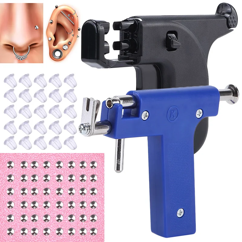 Professional Ear Piercing Gun Tool Set Ear Studs Steel Ear Nose Navel Body Piercing Gun Unit Tool Kit Safety Pierce Tools