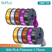 SUNLU 10KG 3D Printer Shiny Silk PLA Filament 1.75mm 1000g 3D Printer Neatly Wound 3D Filament for 3D Printer& 3D Pen