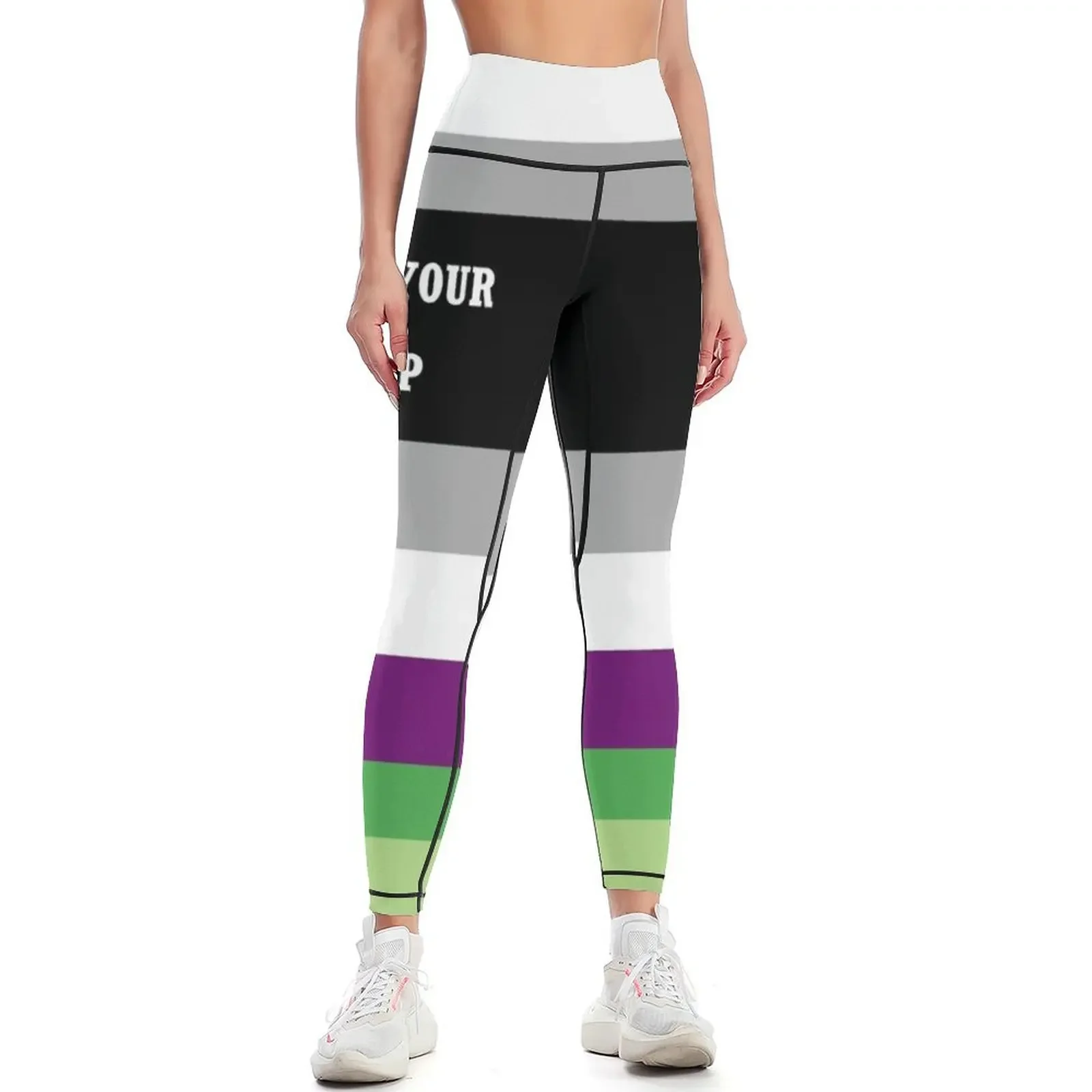 

Don't get your hopes up AroAce Flag Leggings sporty woman gym for physical workout shorts Womens Leggings