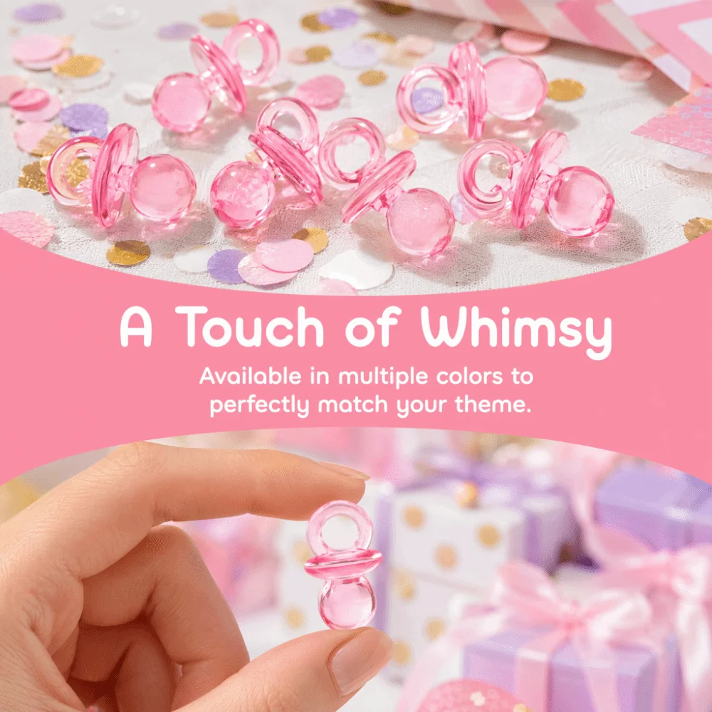 50PCS Acrylic Acrylic Baby Pacifiers 0.47in Lightweight Table Decoration Baby Shower Decoration Multiple Optional Colors view 5