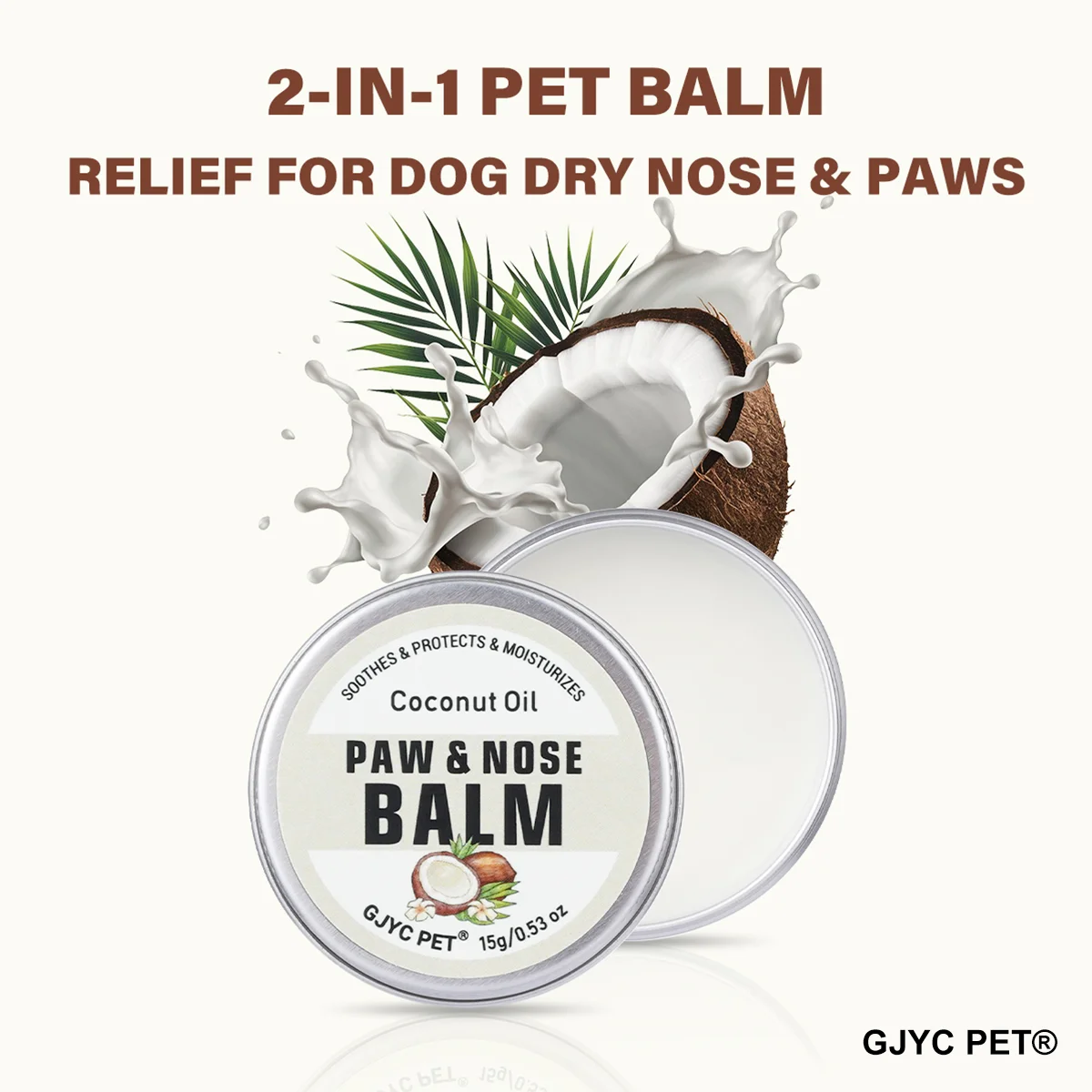Kokosnussduft Hunde-Nasen- und Pfotenbalsam |   Natürliche Pfotencreme für Katzen und Hunde |   Pfotenpflege-Feuchtigkeitscreme zur Reparatur Rissiger Pfoten