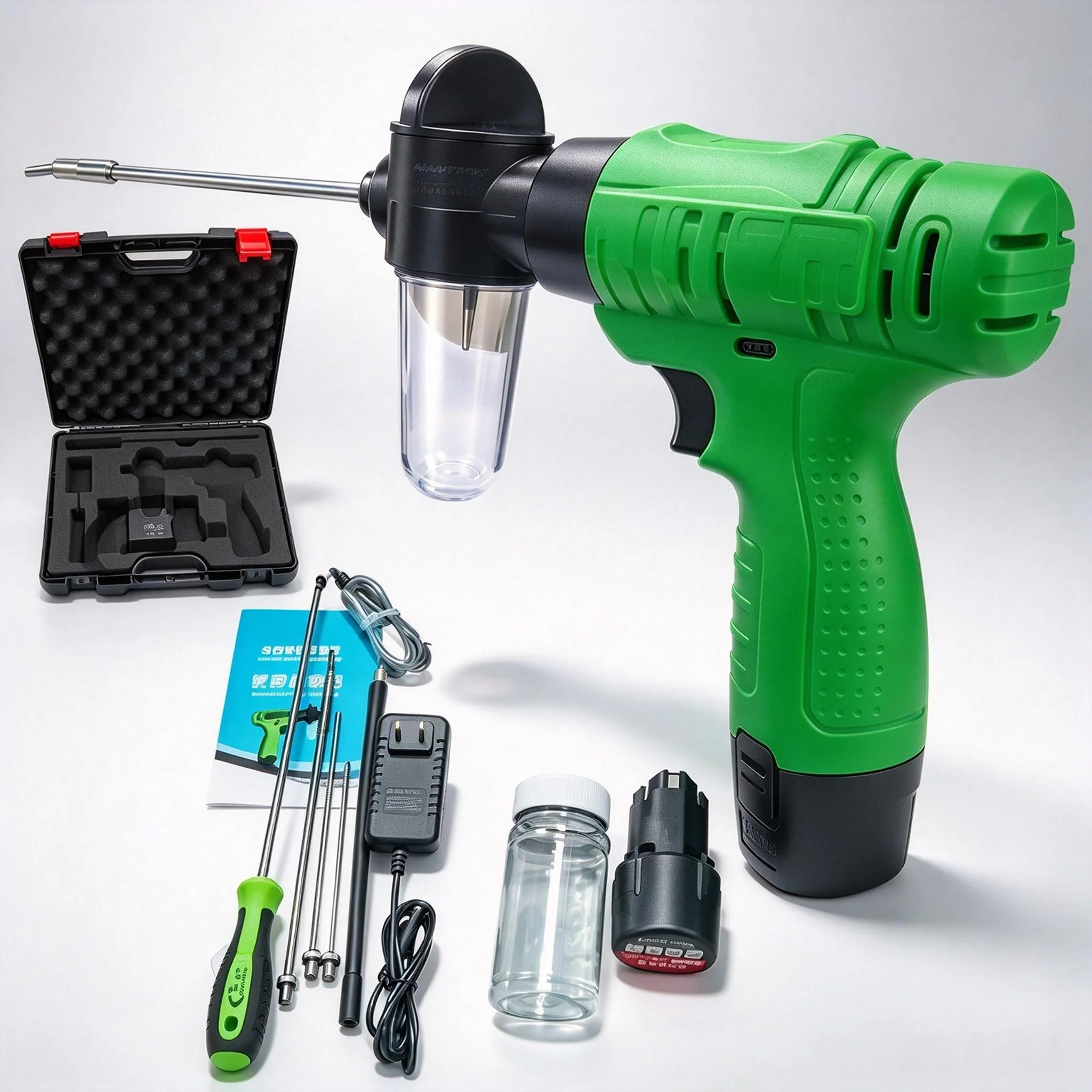 12V 9W Handheld Dry Powder Duster, Electric Pollen Applicator Insecticide Powder Sprayer for Bee Farm