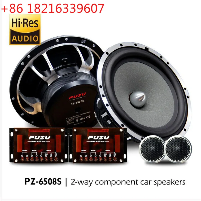 YAO PZ-6508S Upgrade Hi-res 2- way Component Car Audio Speakers With 360W Max Power Deep Bass Fully Midrange Hi- Res Audio 1Set