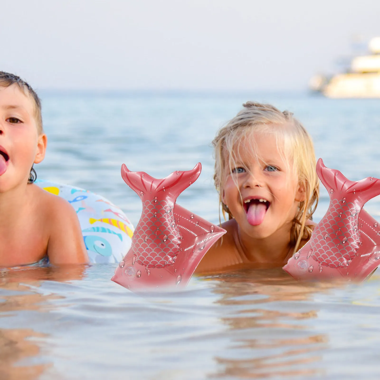

1Pair Children Swimming Armbands Adorable Cartoon Arm Floats for Learning Swim Supportive Comfortable Lightweight Portable Eco