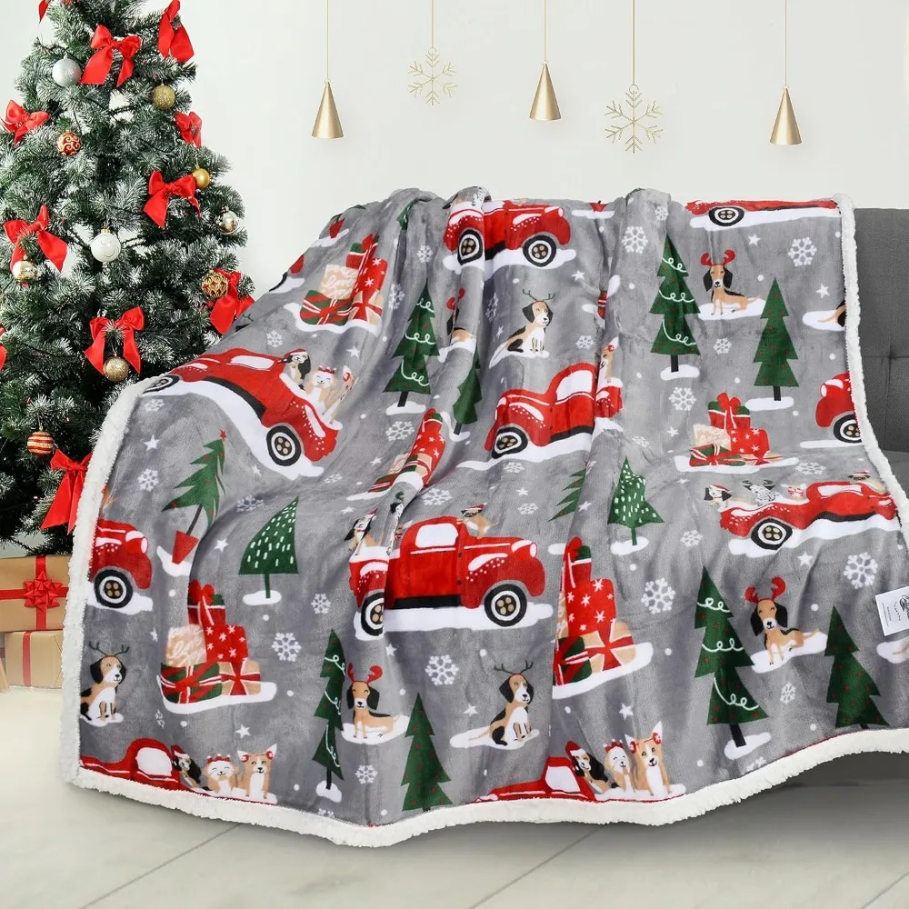

Catalonia Christmas Sherpa Blanket: Plush Fleece Cozy Throw for Holiday Comfort