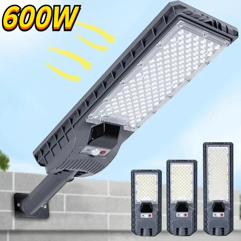 600W Upgraded Super Bright Solar Street Light Outdoors Motion Sensor Solar Lamps High Powered Garden Courtyard Road Spotlights