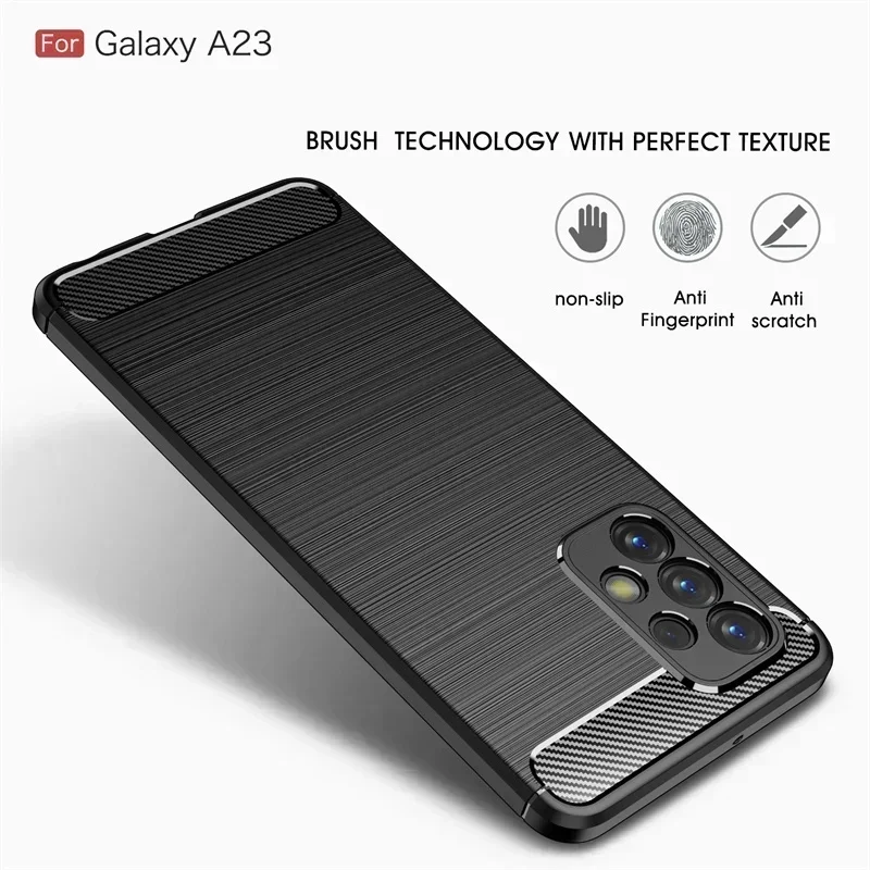 For Samsung Galaxy A33 A53 A73 5G Case Matte Soft TPU Carbon Fiber Phone Cases For Galaxy A13 A23 A 33 53 73 2022 Back Cover