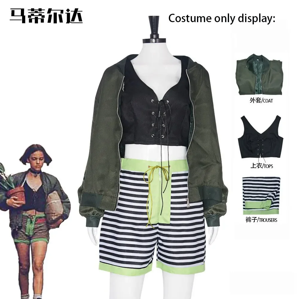 Mathilda Cosplay Kostüm Film Frauen Grüne Jacke Weste Kurze Hosen Set Party Karneval Halloween Cosplay Kostüm