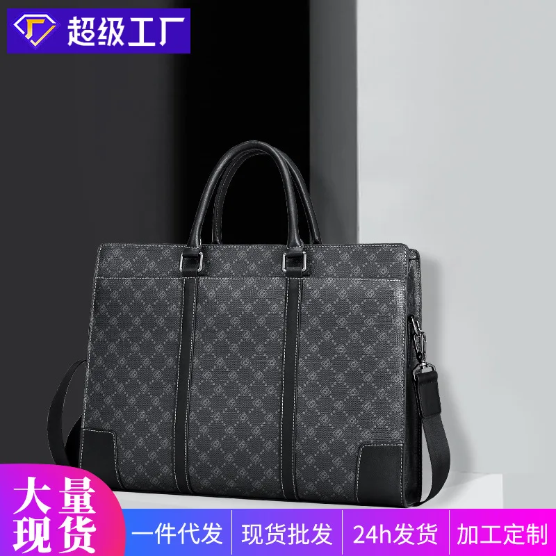 New Simple Fashion Briefcase Large Capacity Handbag Business Casual Men's Single Shoulder Crossbody Messenger Bag Men Leather