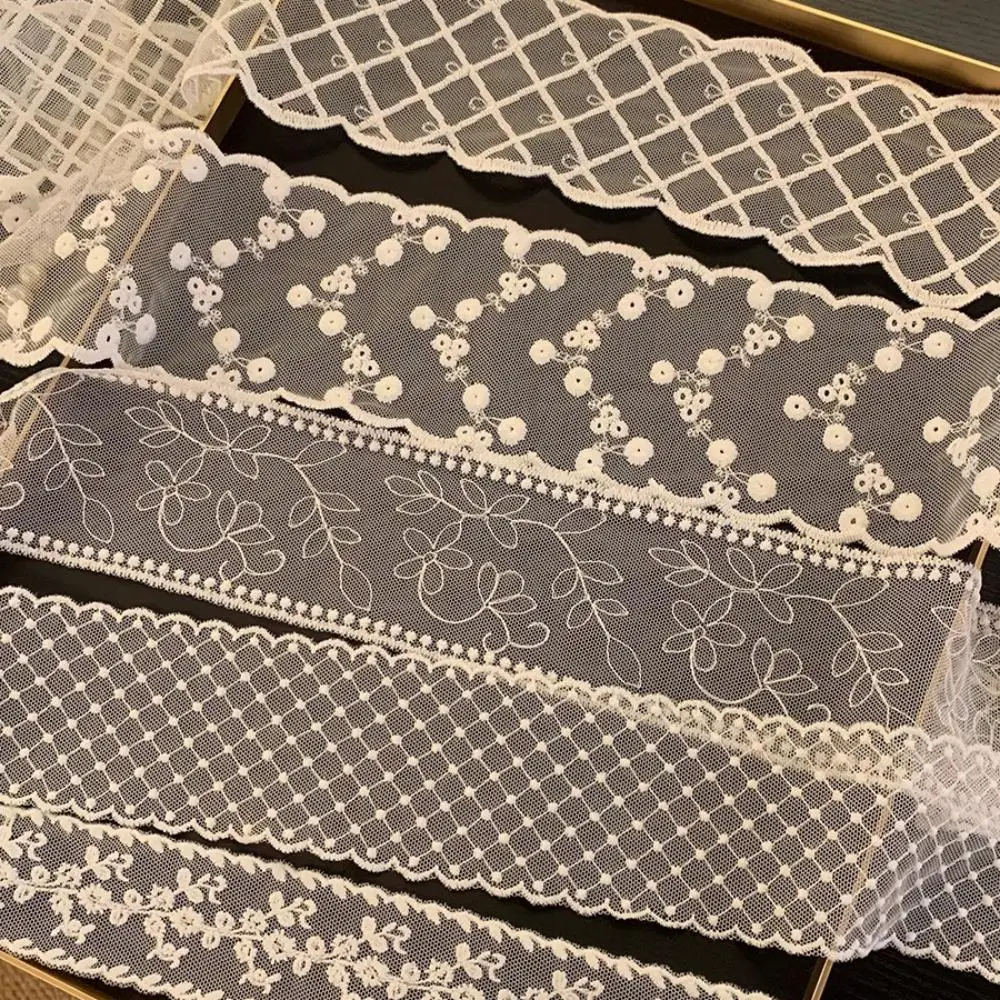 1PC White Sweet Lace Belt Flowers Embroidery Bow Tie Bohemian Waist Chain Waist Decoration Lace Headband Body Decor Accessories