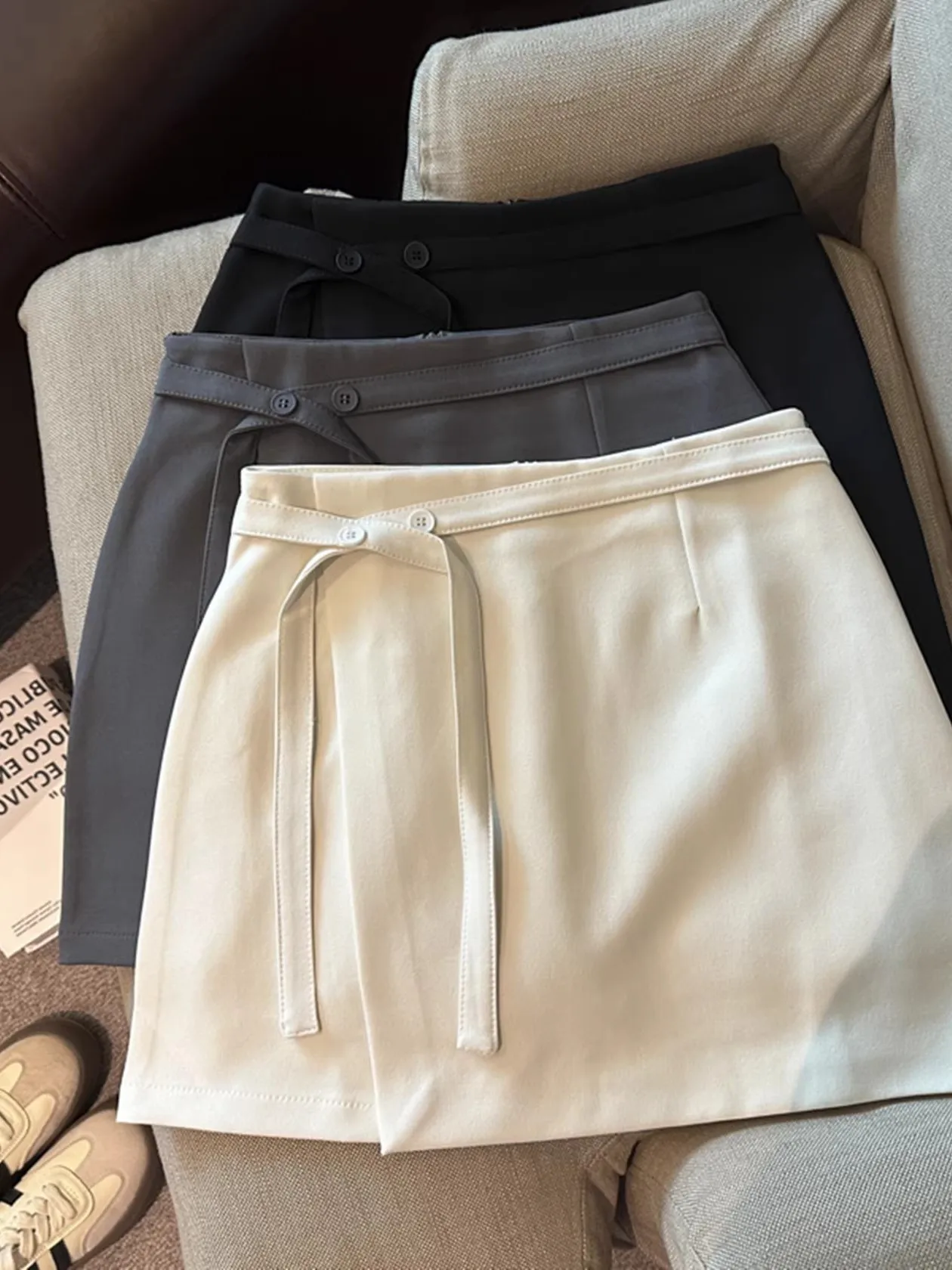 

Юбка А-силуэта с высокой талией в стиле ретро, корейская версия, короткие юбки для весеннего сезона, модная одежда для молодых женщин