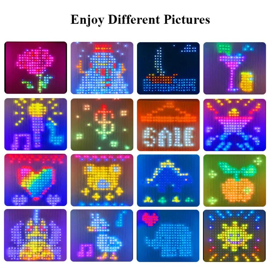 3X3M Smart App-Controlled Window Curtain String Light With DIY Pattern Pictures Bluetooth App RGB Christmas Curtain Fairy Light