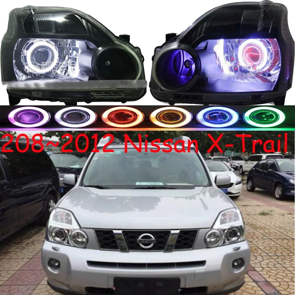 

2pcs car Head light For X-Trail Rogue Headlights 2005~2007/2008~2012year rogue headlight x trail xtrail HI LO HID xenon