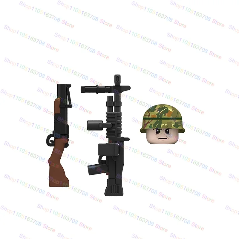 Blocs de construction de soldats de l'armée, chapeau de commandant d'infanterie Marine, drapeau, Mini figurines d'action, accessoires, briques, jouet cadeau, N701-706