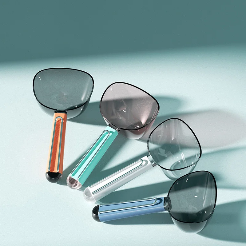 

Pet Food Spoon Cat Food Spoon with Stainless Steel Sealed Bag with Scale Curved Transparent Seal Measuring Spoon Dog Food spoon