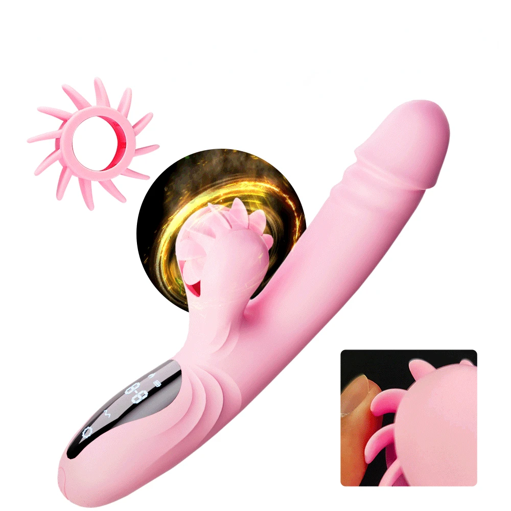 

9 Frequency Wind-fire rings Crazy Tongue Licking Lotus Chariot Vibration Clit Stimulation Adult Sex Toy Stimulator Women Adult