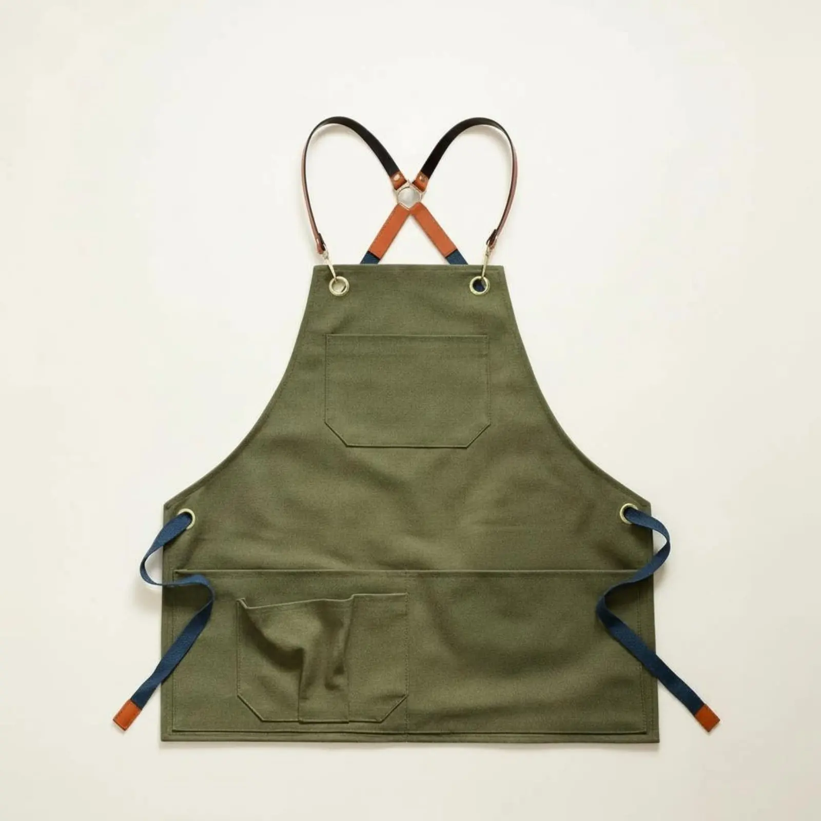 

Canvas Work Apron Adjustable Straps Sturdy Duty Canvas Apron Workwear Gender-Neutral Design for Chefs, Cafe, Garden